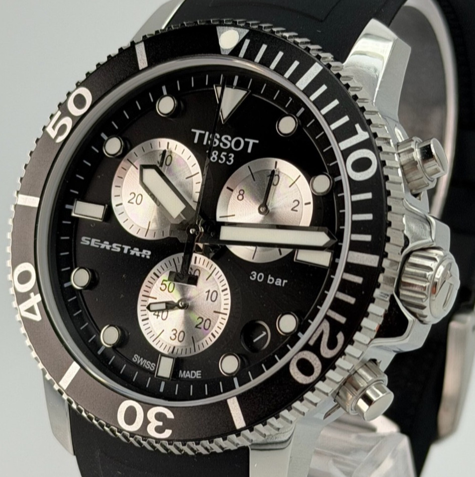 TISSOT Seastar 1000 45.5MM Quartz Chrono Black/Silver Watch T120.417.17.051.00