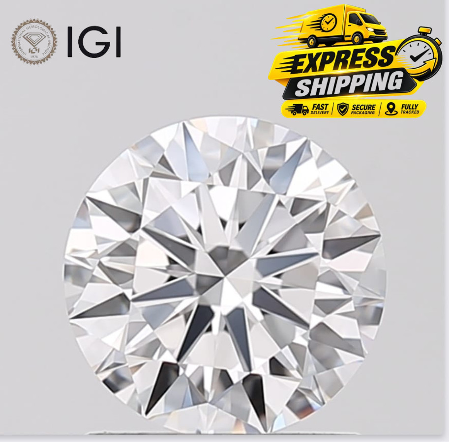 1.1 Ct Round Cut IGI Certified Lab Grown CVD Diamond D Color VS1 Clarity Stone
