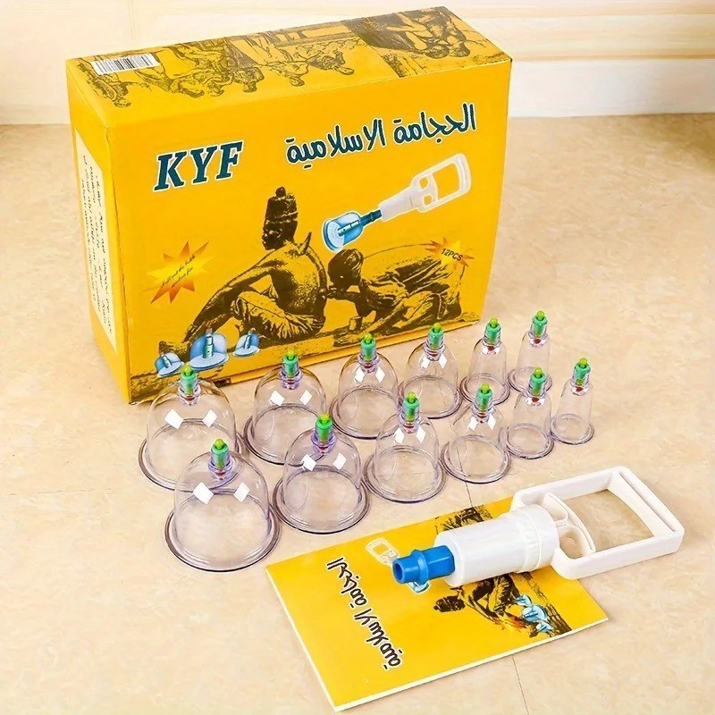 Professional 12PCS Vacuum Cupping Therapy Set Massage Suction Cups with Case