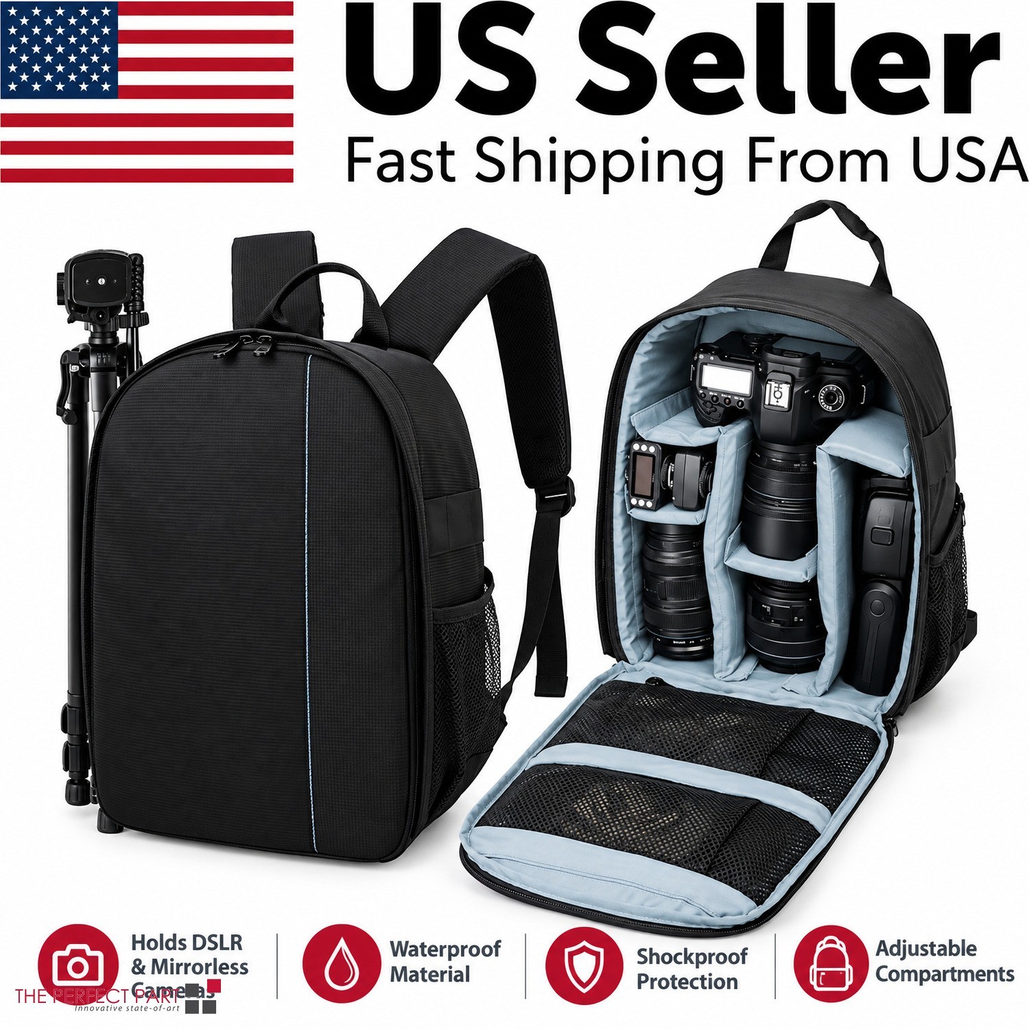 Waterproof Camera Backpack Shoulder Bag for Canon Nikon and Sony DSLR Cameras Waterproof Camera Backpack Shoulder Bag for Canon Nikon and Sony DSLR Cameras