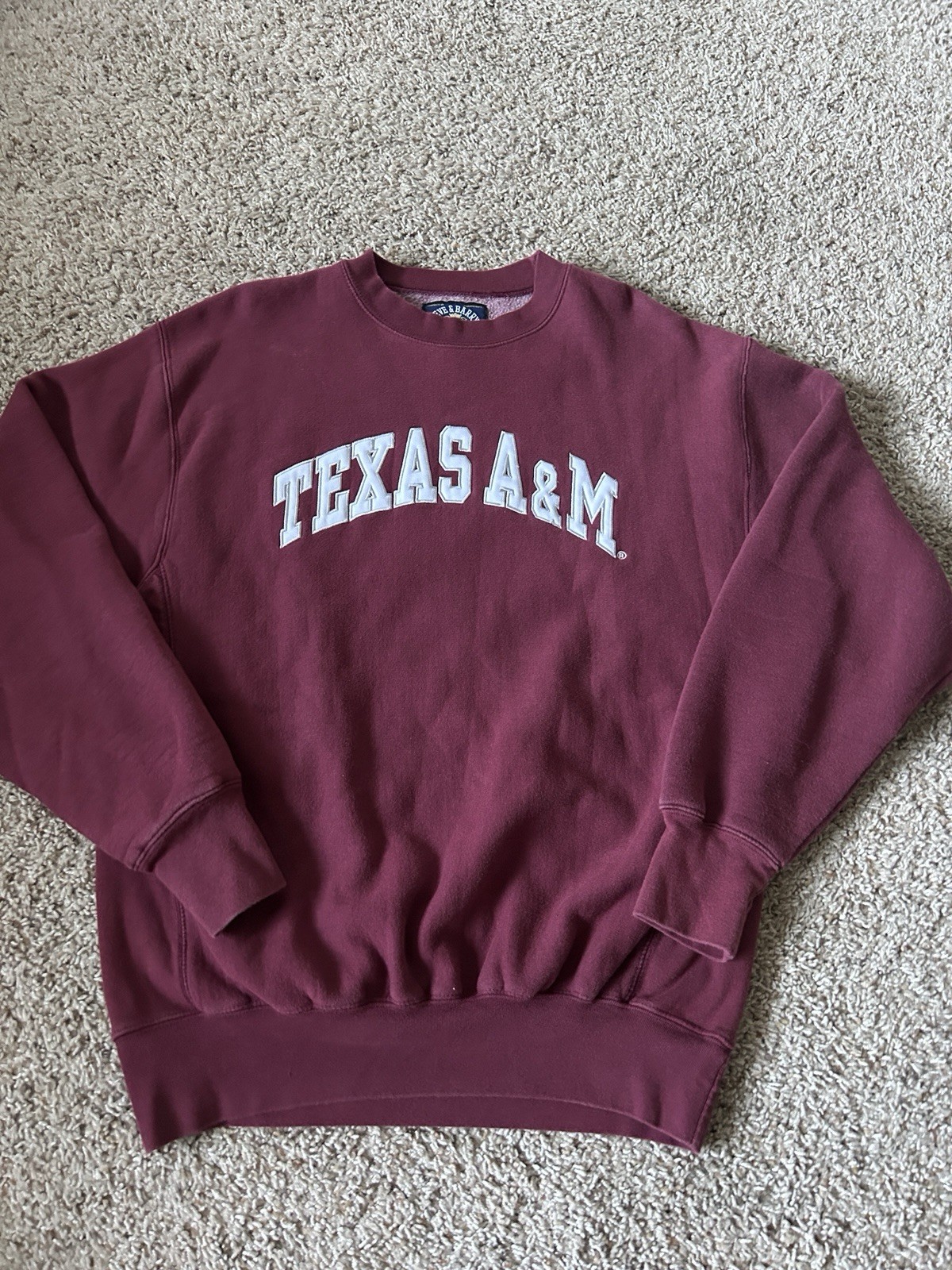 VTG Texas A&M Medium Crewneck Sweatshirt Steve & Barrys Maroon Arch Spellout Y2K