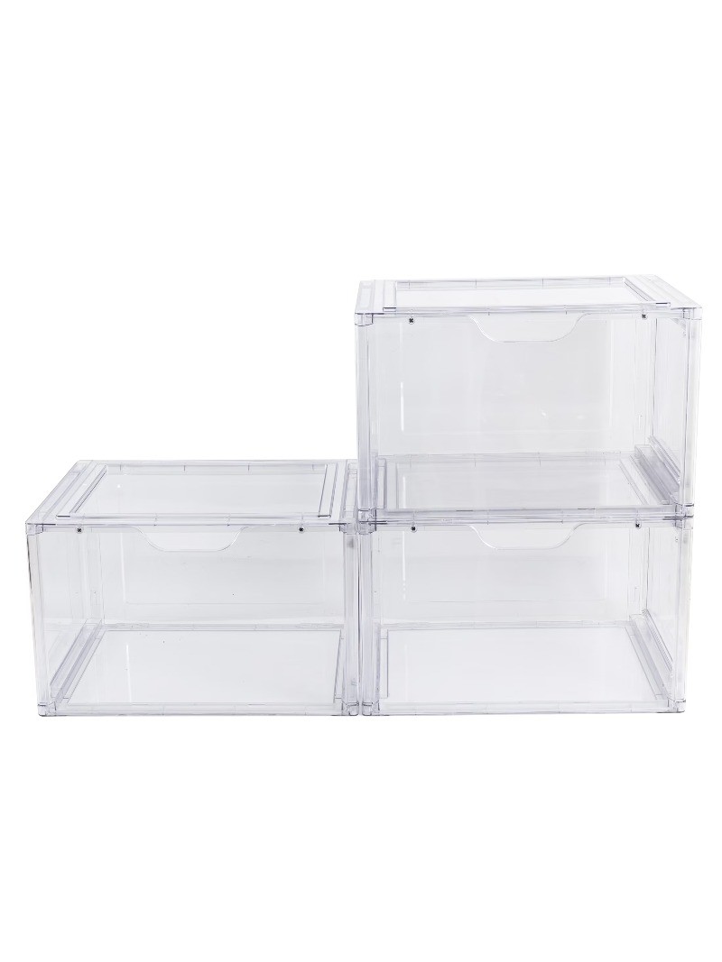 Mainstays 3 Pack Stackable Clear Glossy Plastic Drop Front Shoe Organizer 1 Tier Mainstays 3 Pack Stackable Clear Glossy Plastic Drop Front Shoe Organizer 1 Tier