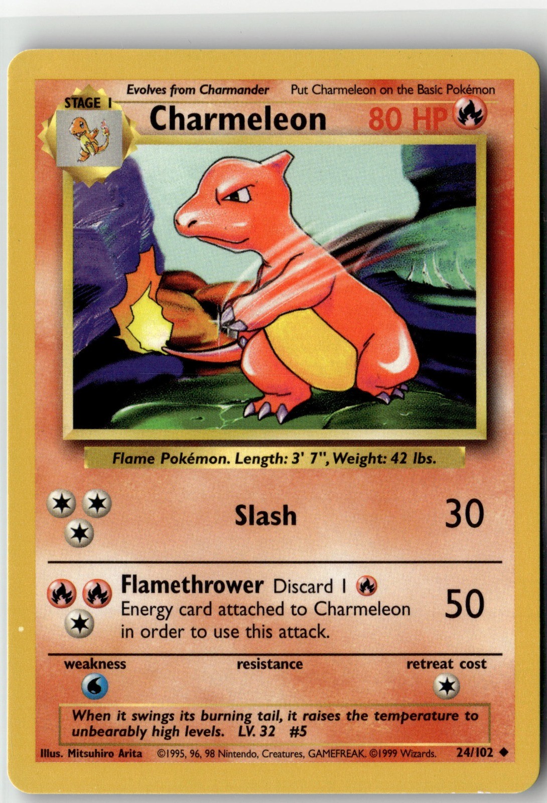 Charmeleon Uncommon Base Set 024/102 NM Charmeleon Uncommon Base Set 024/102 NM