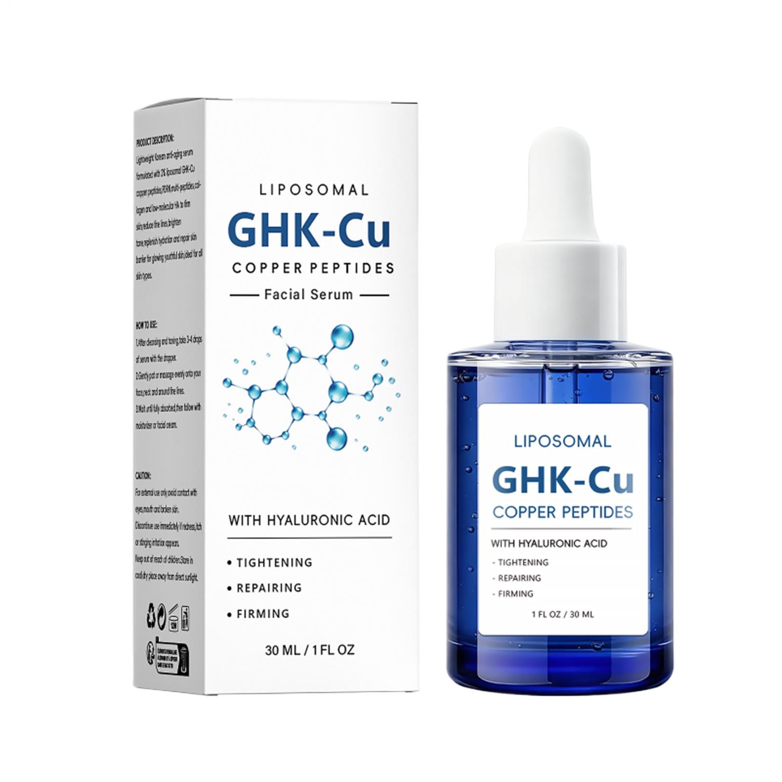 GHK-Cu Peptide Serum for Face, Copper Peptides Anti-Aging Serum - Firming