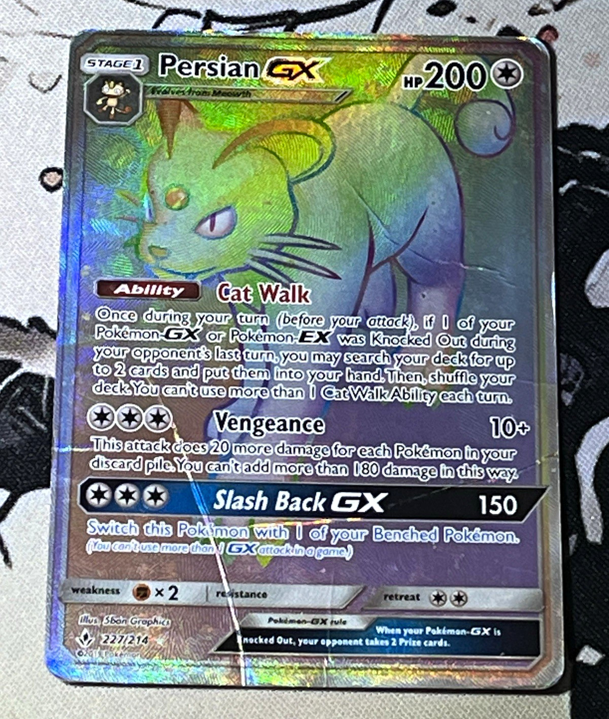 Persian GX 227/214 SM-Unbroken Bonds Secret Rare Full Art Holo Persian GX 227/214 SM-Unbroken Bonds Secret Rare Full Art Holo