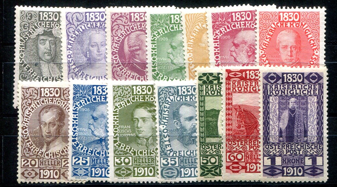AUSTRIA 1910 161-174 * BEAUTIFUL SHORT SET ANNIVERSARY (F5708