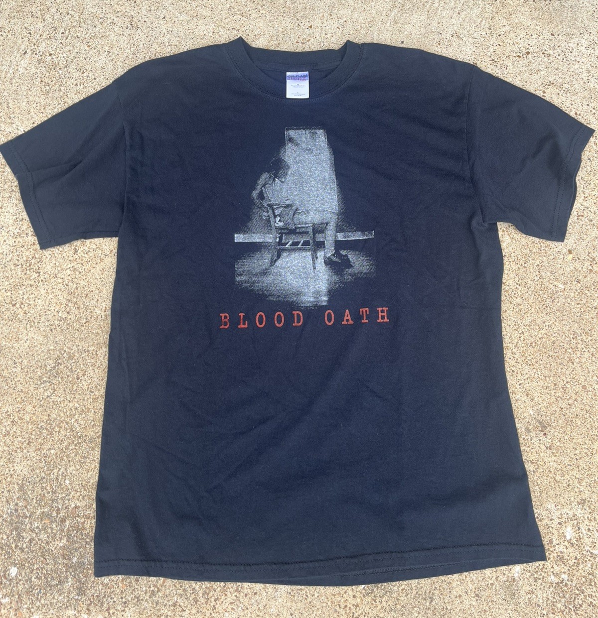 VTG Y2K Blood Oath Band Shirt Emo Rock Mens L Black Concert heavy cotton rare VTG Y2K Blood Oath Band Shirt Emo Rock Mens L Black Concert heavy cotton rare