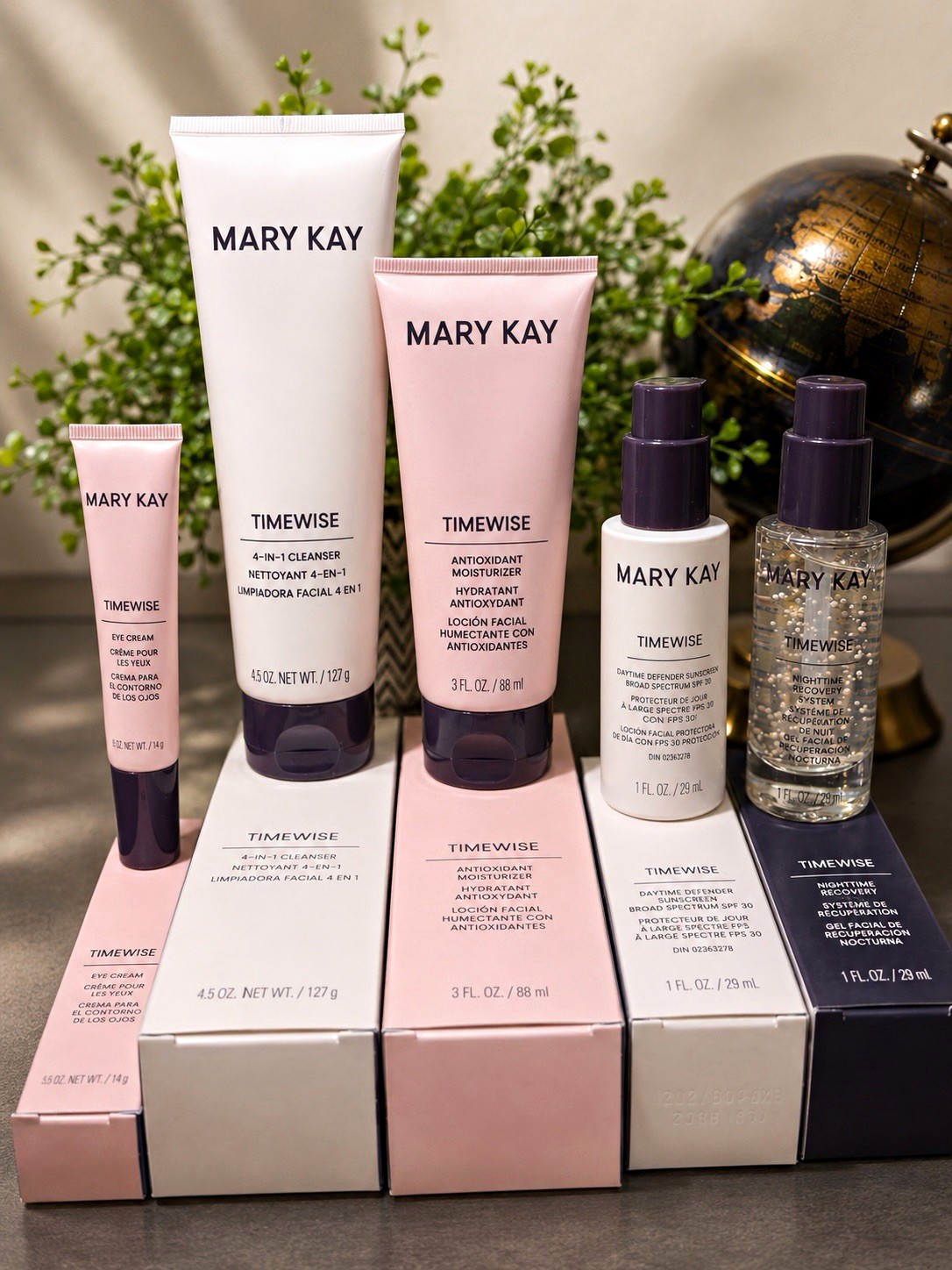 Mary Kay TimeWise Skin Care Set Cleanser Moisturizer Eye Cream SPF 30