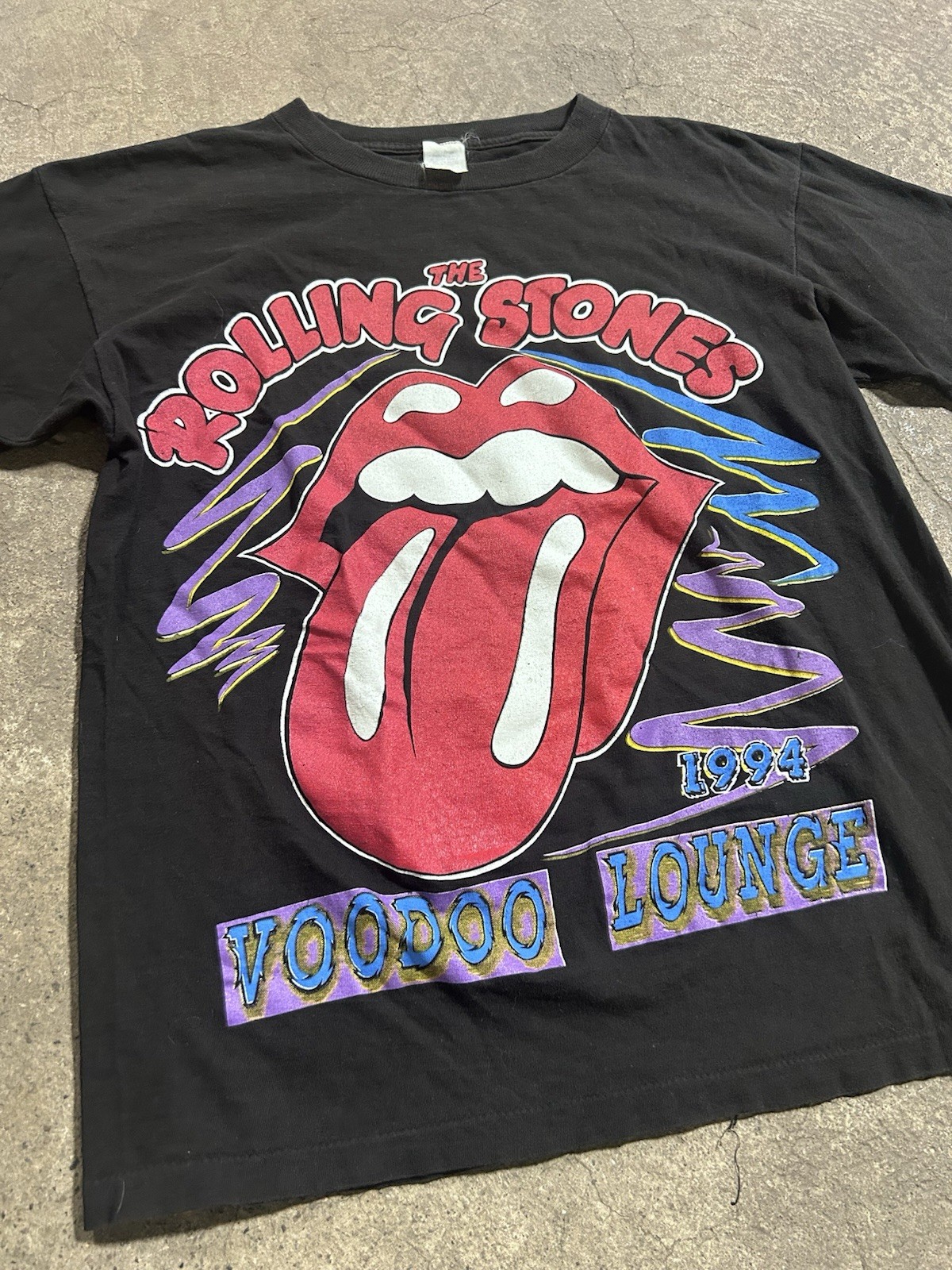 Vintage 1994 Rolling Stones Voodoo Lounge Black Single Stitch T Shirt Large Rare