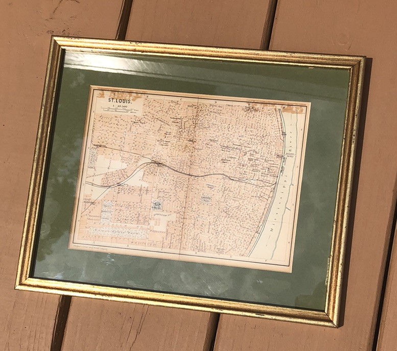 Antique map of Saint Louis - 1889 World Atlas (Framed)
