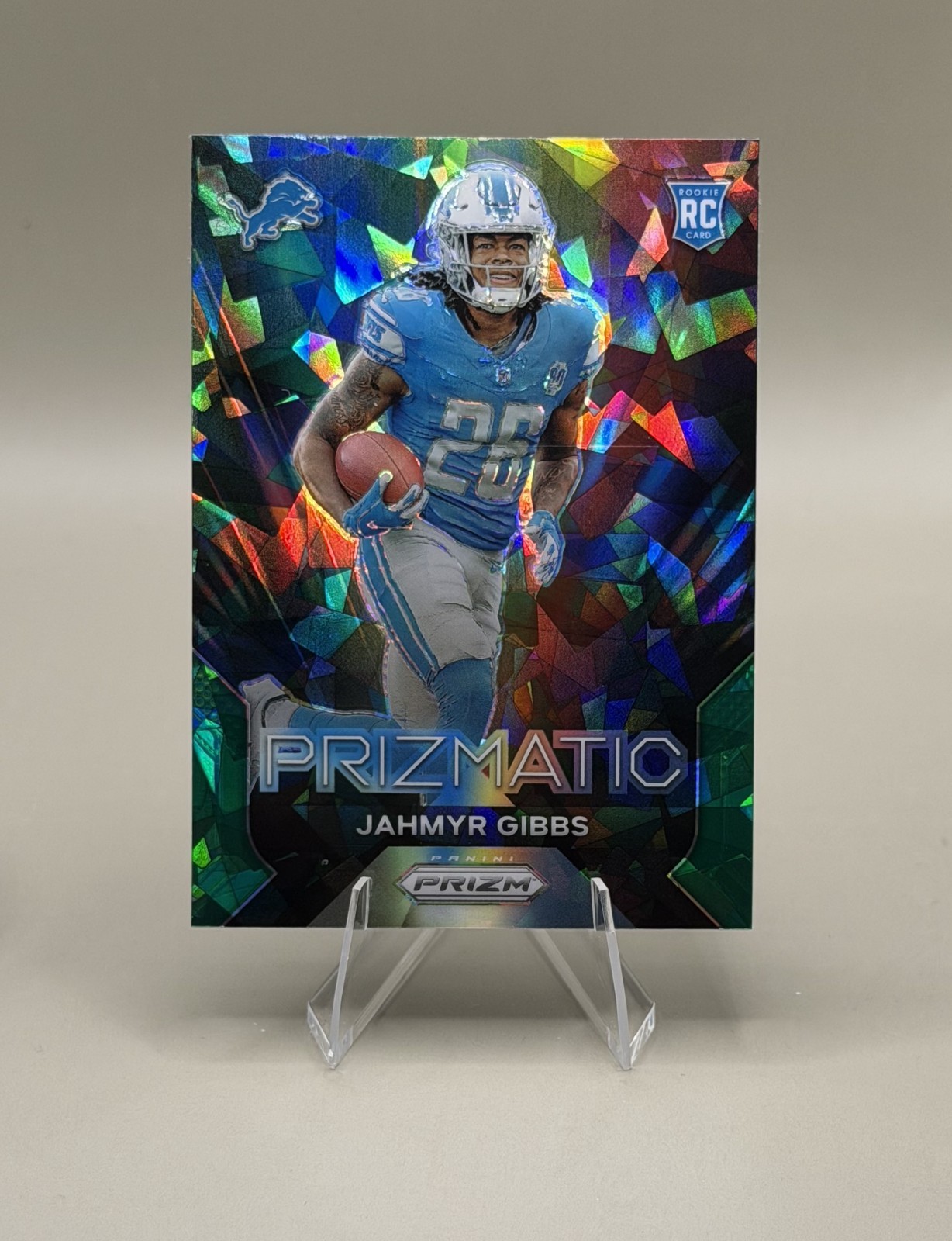 2023 Panini Prizm - Prizmatic Jahmyr Gibbs #20 Green Ice Prizm (RC) 2023 Panini Prizm - Prizmatic Jahmyr Gibbs #20 Green Ice Prizm (RC)