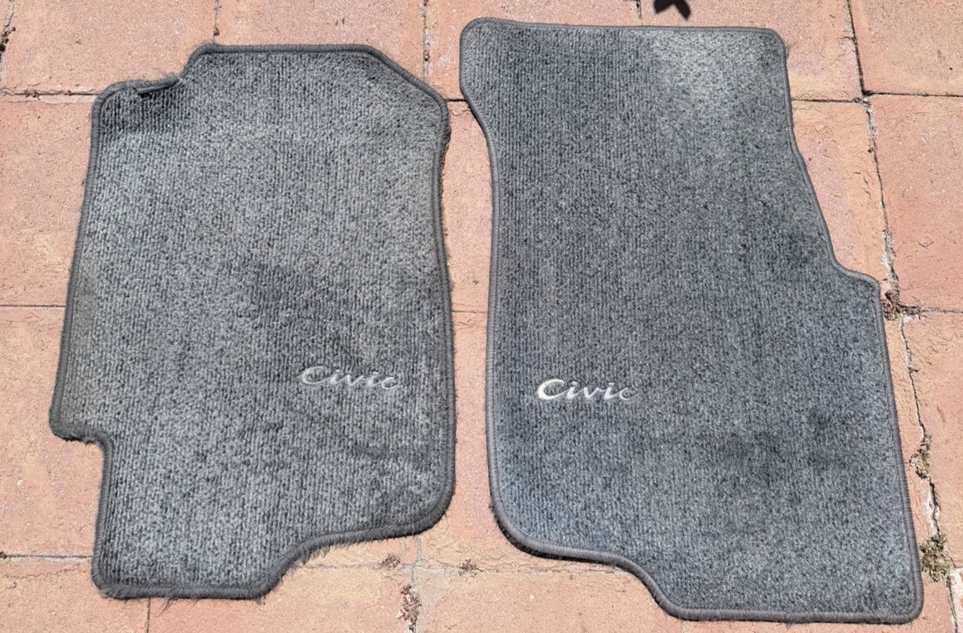 92-95 Honda Civic Sedan 4DR OEM Light Blue Confetti Floor Mats FRONT PAIR ONLY