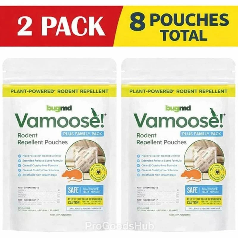 BugMD Vamoose PLUS Rodent Repellent Pouches No Chemical, Natural 8 Pouches BugMD Vamoose PLUS Rodent Repellent Pouches No Chemical, Natural 8 Pouches