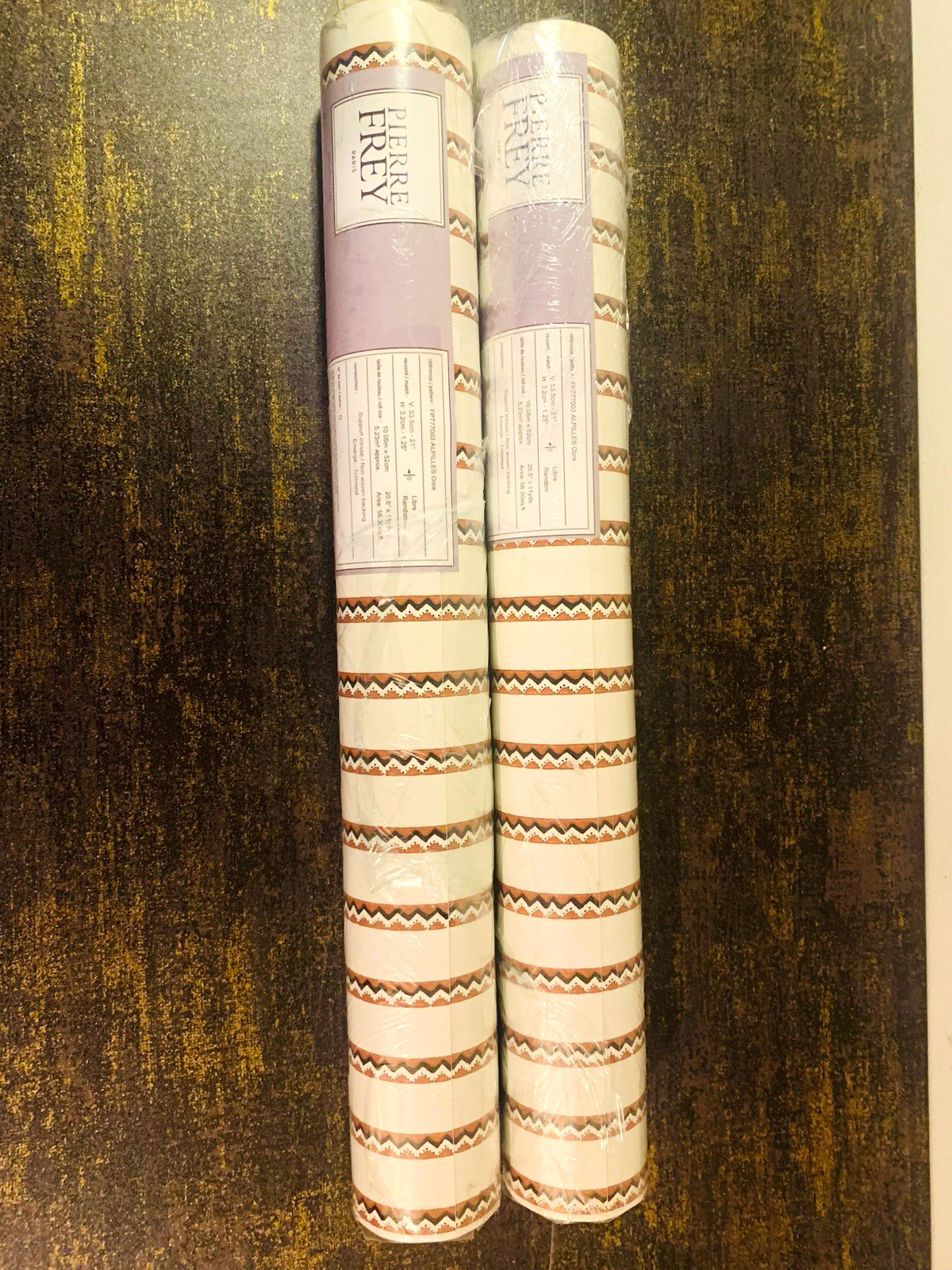 Pierre Frey Alpilles Ocre Stripe Wallpaper Non-Pasted Roll 52cm x 10.05m