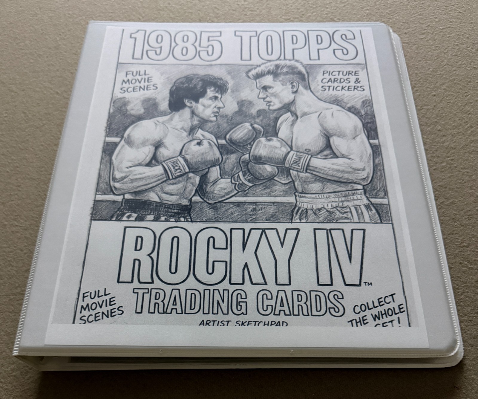 1985 Topps Rocky IV Complete Set 66/66 & 11/11 Stickers In Sleeves + Binder