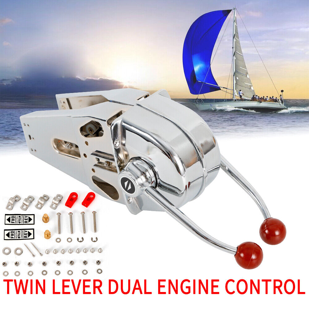 Marine Boat Twin Lever Dual Engine Shift Throttle Top-Mount Engine Control 33C