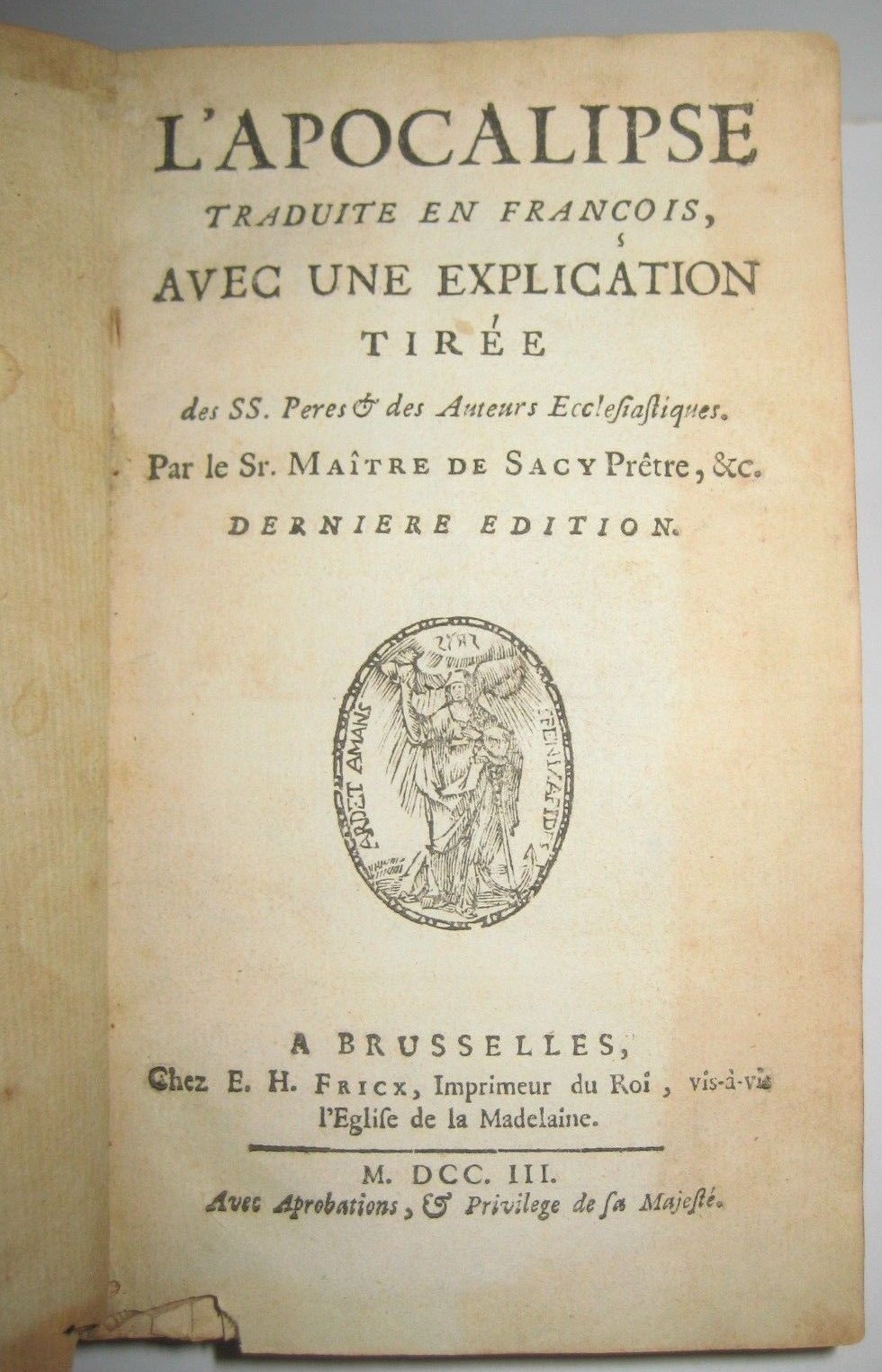 1703 RARE_CHRISTIAN BIBLE APOCALYPSE_JERUSALEM_TEMPLE_de Sacy_ONLY COPY IN WORLD