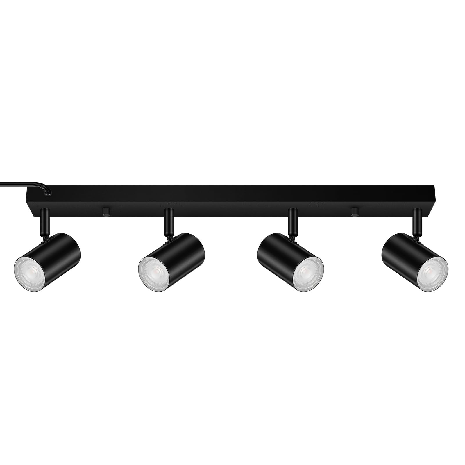 BoostArea Plug In Track Lighting, Black 4-Light LED Track Ceiling Light Kit BoostArea Plug In Track Lighting, Black 4-Light LED Track Ceiling Light Kit