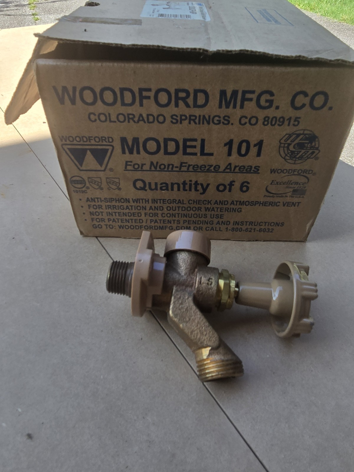 WOODFORD MFG. 101 Anti-Siphon Hose Bibb, 1/2 In, Brass WOODFORD MFG. 101 Anti-Siphon Hose Bibb, 1/2 In, Brass