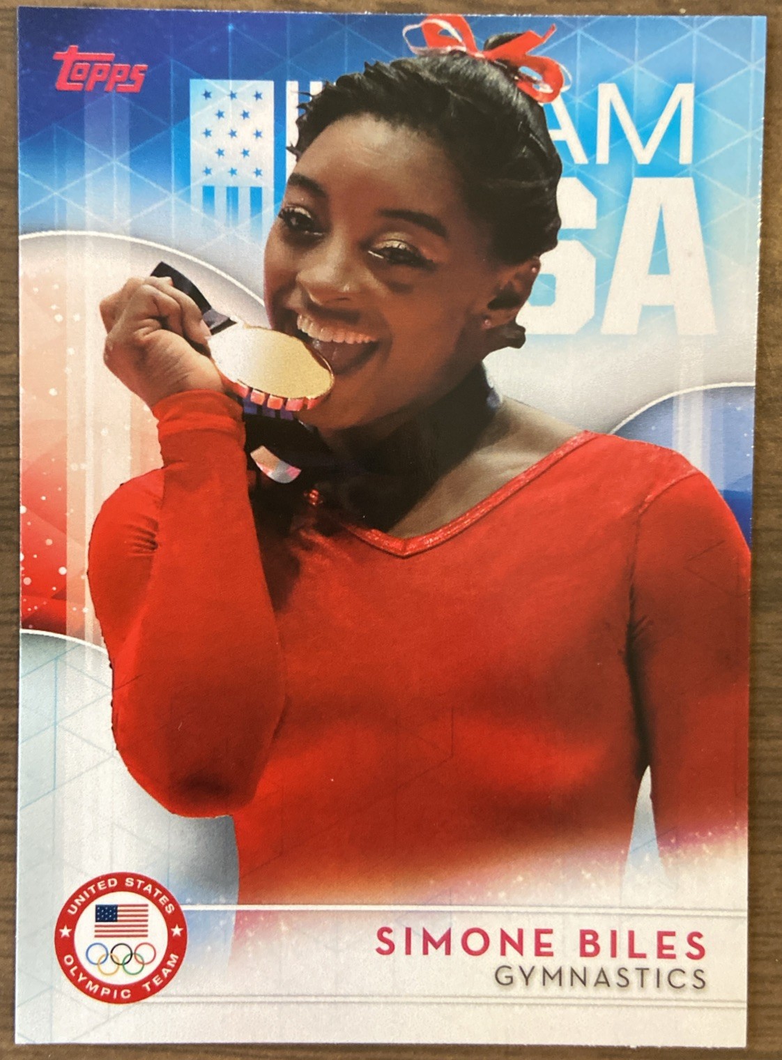 Topps 2016 U.S. Olympic & Paralympic Team Simone Biles Gymnastics Base #38 Topps 2016 U.S. Olympic & Paralympic Team Simone Biles Gymnastics Base #38