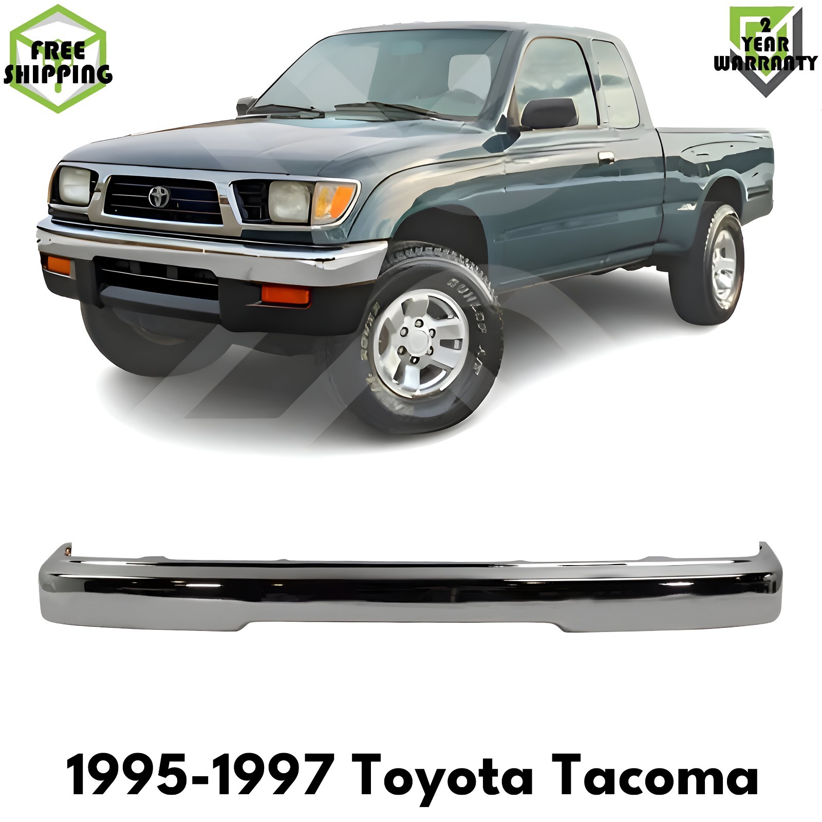 OE Replacement Bumper Chrome Steel For 1995-1997 Toyota Tacoma