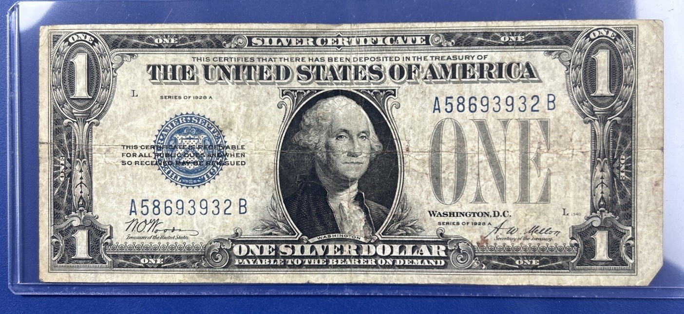 1928 A $1 Silver Certificate - Funny Back ~ Circulated 1928 A $1 Silver Certificate - Funny Back ~ Circulated