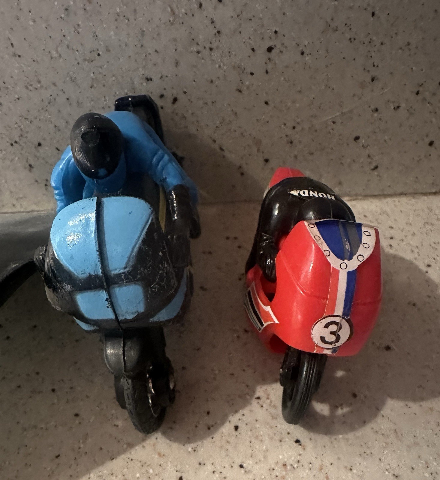 Vintage Toy Motorcycle Lot - 1993 Tootsietoy Turbo Rider & Polistil Honda 750