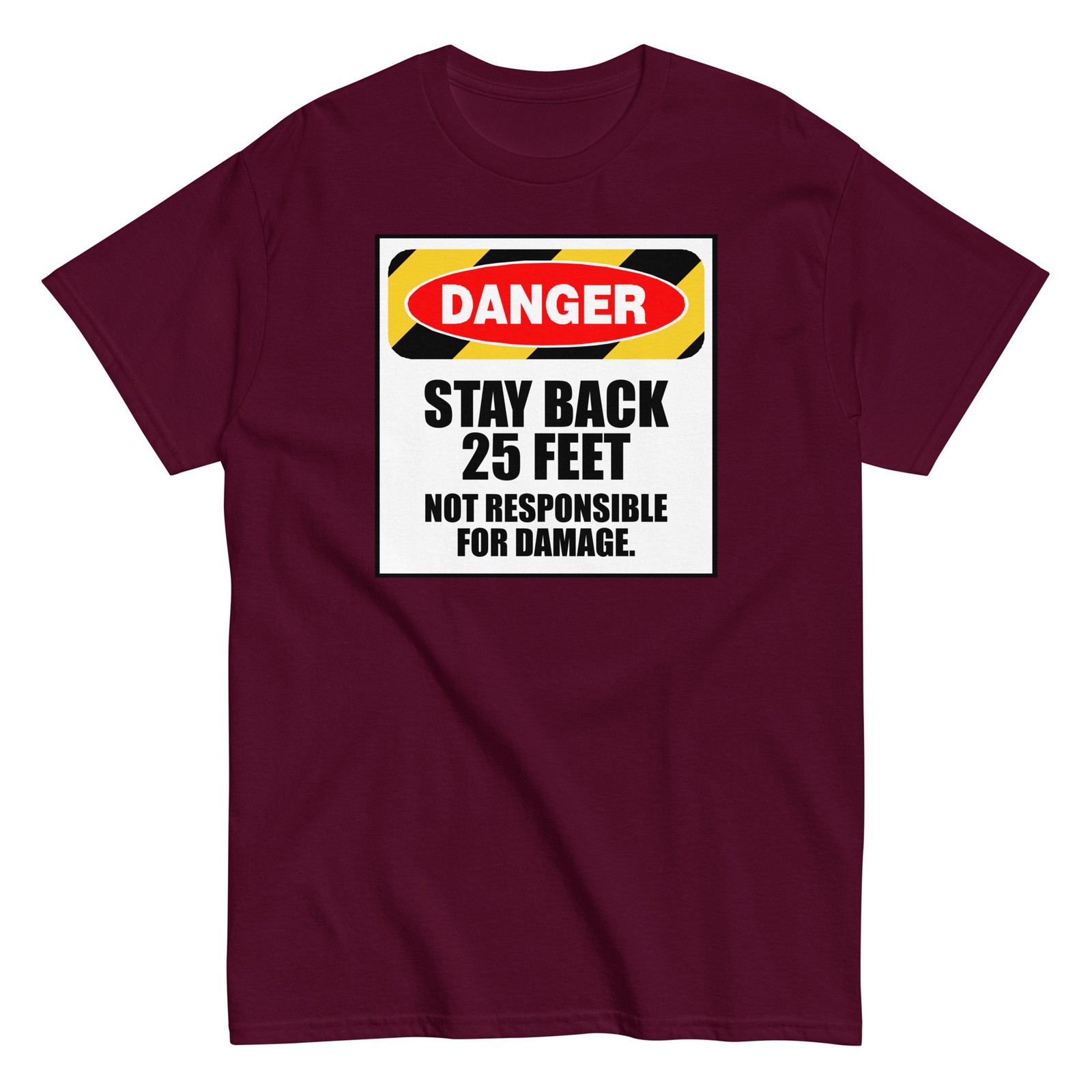 Funny Sarcastic T-Shirt Danger Warning Sign Personal Space Humor Graphic Tee