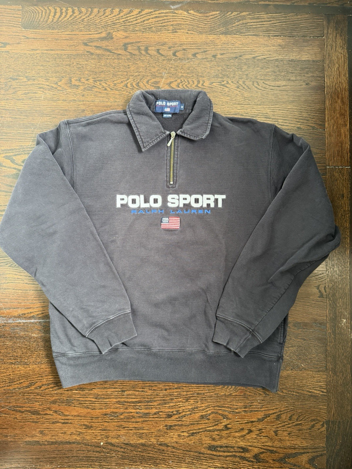 Vintage Polo Ralph Lauren Polo Sport 3/4 Zip Sweatshirt Size M Black 90s Rare Vintage Polo Ralph Lauren Polo Sport 3/4 Zip Sweatshirt Size M Black 90s Rare