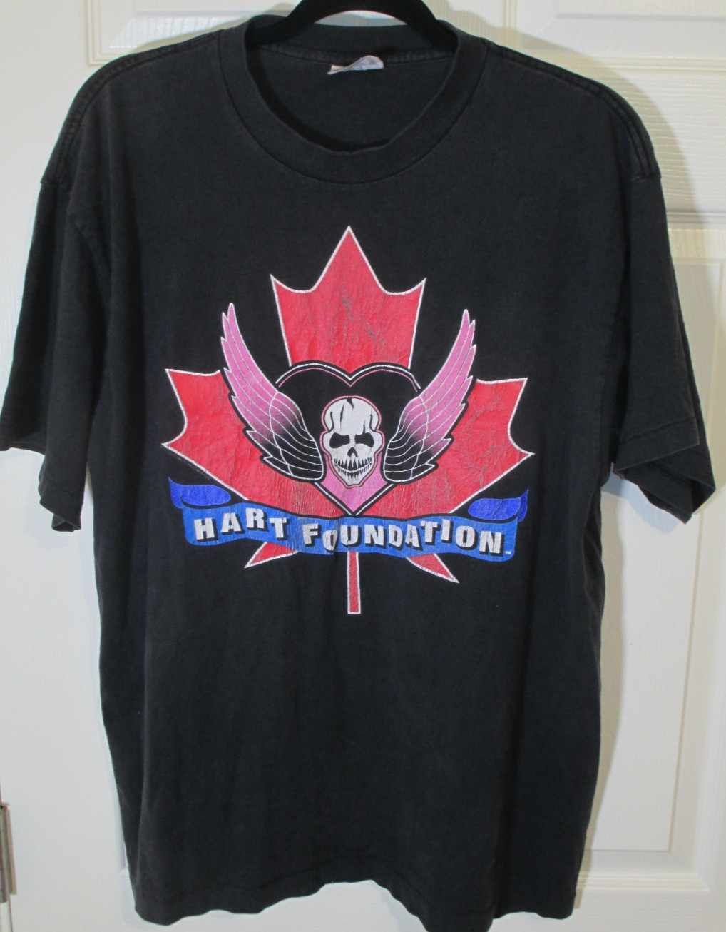 Hart Foundation Vintage 90s WWF Black Wrestling Tee XL