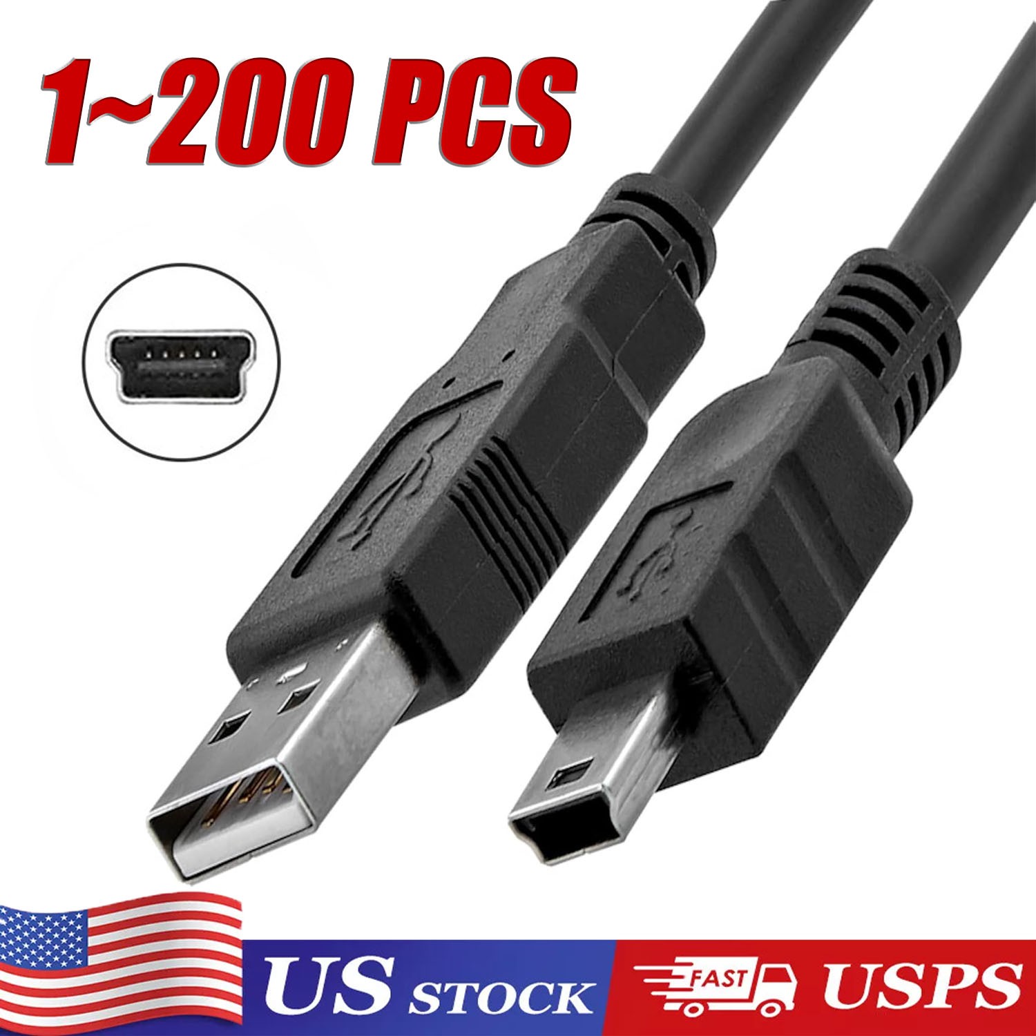 3FT Mini USB Data Sync Charger Charging Cable Cord SatNavs, Dash Cam LOT 3FT Mini USB Data Sync Charger Charging Cable Cord SatNavs, Dash Cam LOT