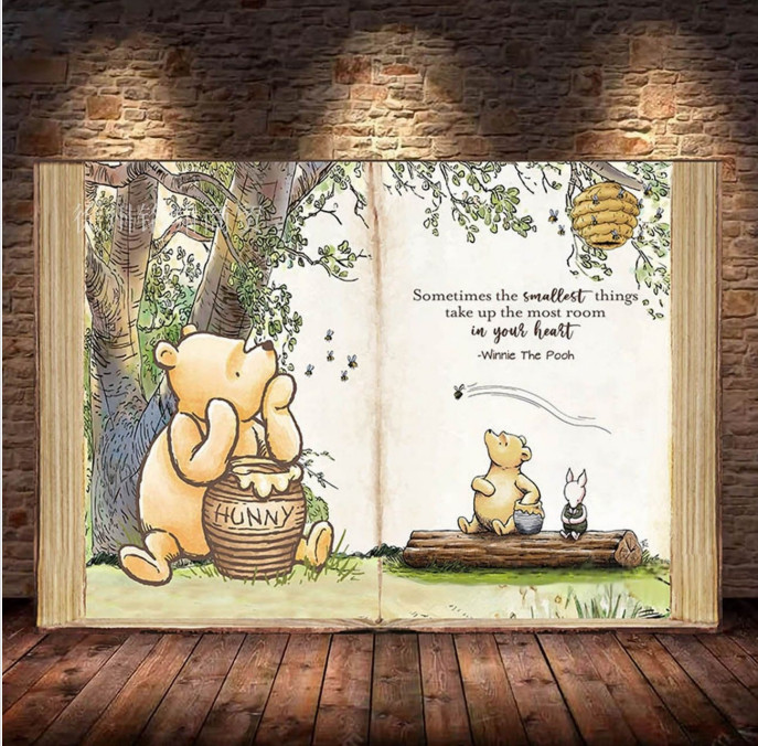 Classic Baby Shower Winnie the Pooh Book Backdrop Wood Background Photo Decor Classic Baby Shower Winnie the Pooh Book Backdrop Wood Background Photo Decor