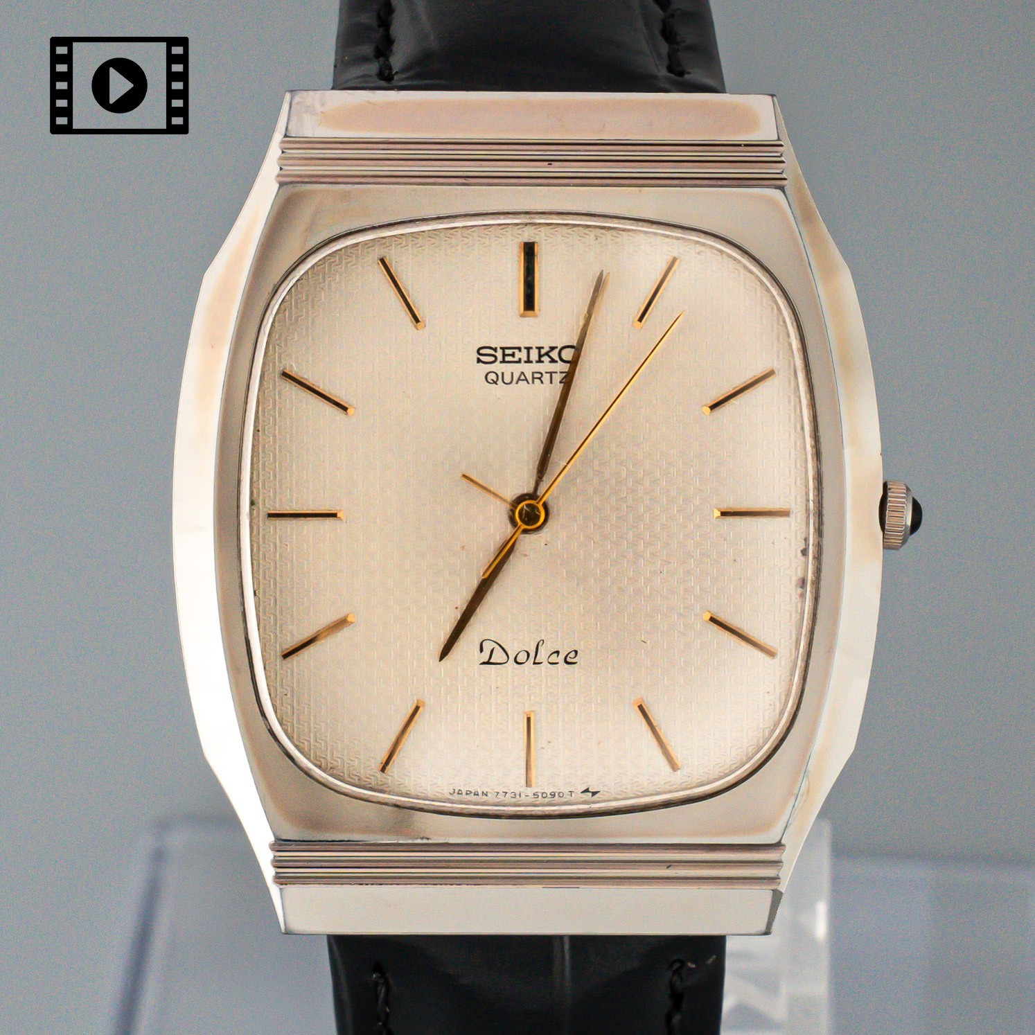 Seiko Dolce 7731-5091 Vintage 1985 [US Stock] Gold Quartz Men\'s Watch JAPAN