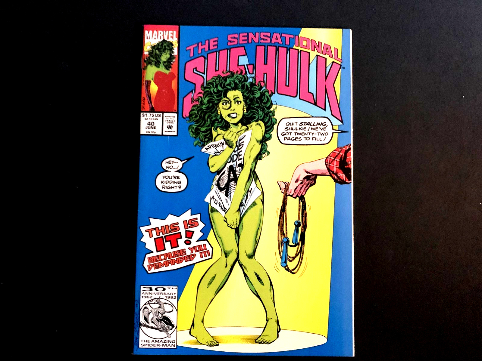 Marvel Comics Sensational She-Hulk 40 , Naked Jump Rope Cover VF+/NM Key