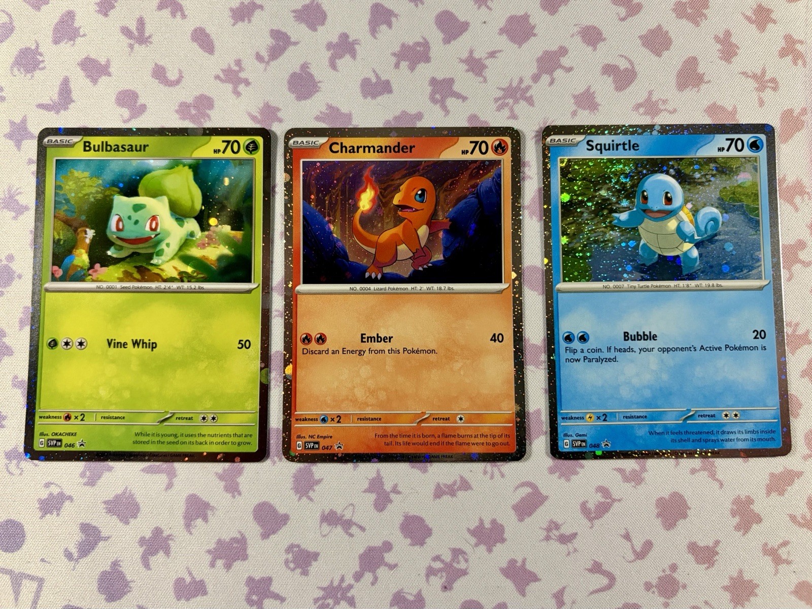 Pokémon TCG Scarlet & Violet Promo Bulbasaur #46 Charmander #47 Squirtle #48 NM Pokémon TCG Scarlet & Violet Promo Bulbasaur #46 Charmander #47 Squirtle #48 NM
