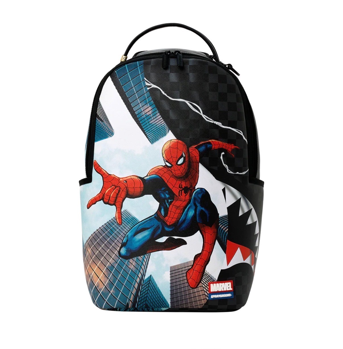 SPRAYGROUND Spiderman Official Marvel Backpack - Protect the City Curtain Reveal SPRAYGROUND Spiderman Official Marvel Backpack - Protect the City Curtain Reveal