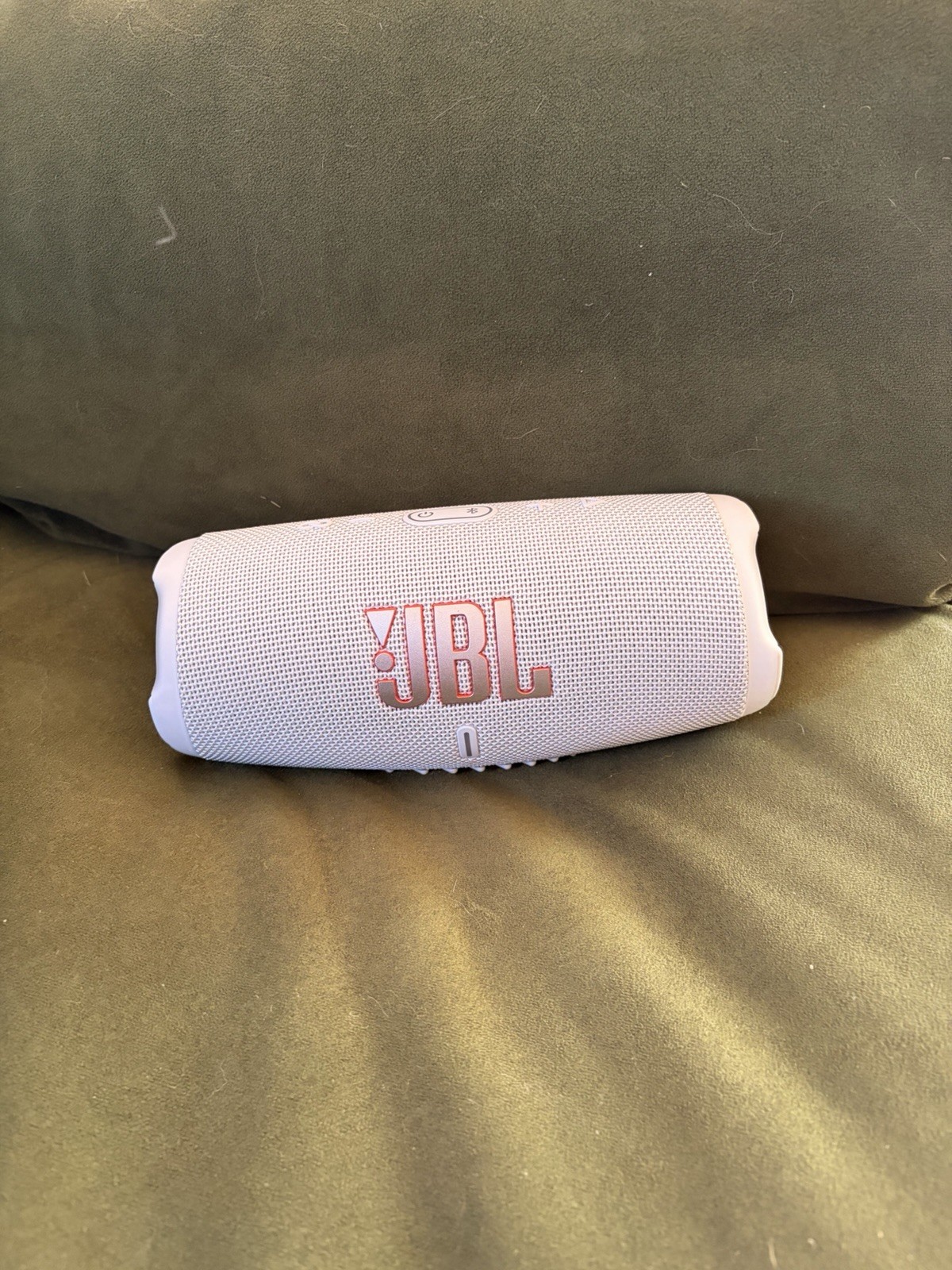 JBL Charge 5 Portable Bluetooth Speaker, Waterproof, White