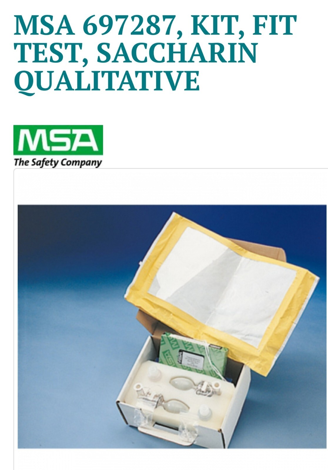 MSA Safety - 697287 - Fit Testing Kit - Saccharin