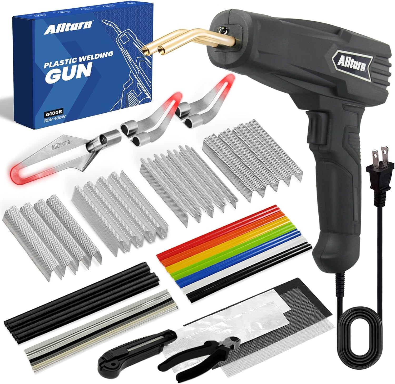 Allturn Upgraded Plastic Welder, 2 in 1 Welding Kit, Hot GUN, Black Allturn Upgraded Plastic Welder, 2 in 1 Welding Kit, Hot GUN, Black