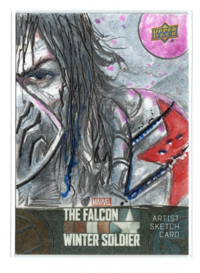 Falcon and the Winter Soldier Marvel 1/1 Artist Sketch Card Clint Langley 1 of 1