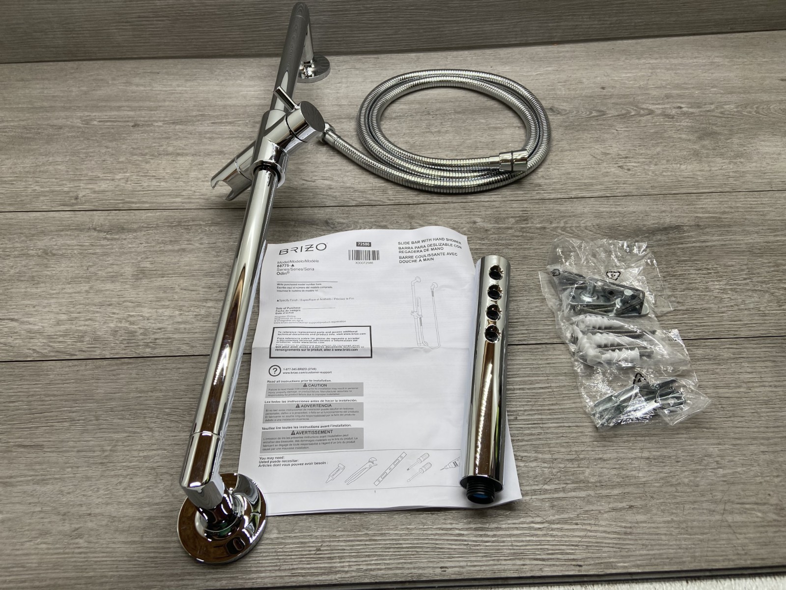Brizo 88775-PC Odin 1.75 GPM Slide Bar HandShower Package Brizo 88775-PC Odin 1.75 GPM Slide Bar HandShower Package