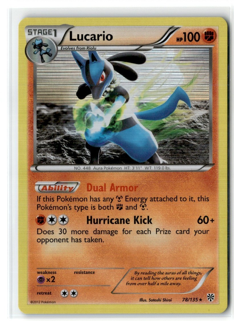2013 Pokemon Plasma Storm Lucario Holo Rare #78/135 2013 Pokemon Plasma Storm Lucario Holo Rare #78/135