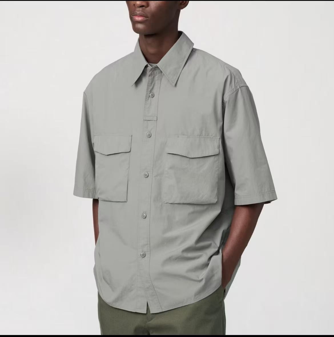 Uniqlo U SS25 Utility Oversized Shirt | Short Sleeve 476245 XL 52Green