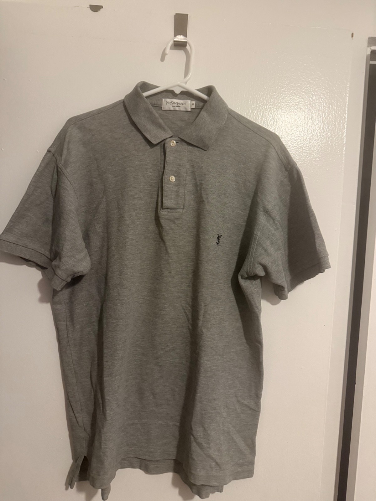 Vintage YSL Yves Saint Laurent Grey Men’s Medium Polo Vintage YSL Yves Saint Laurent Grey Men’s Medium Polo