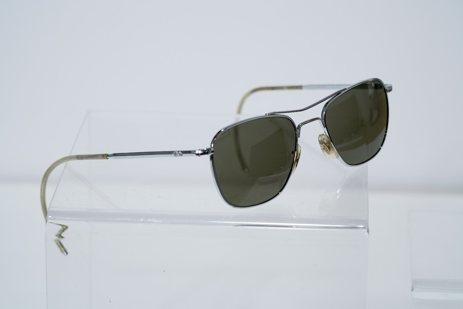 Vintage American Optical Original Pilot Silver metal Military issue 52-20 165mm