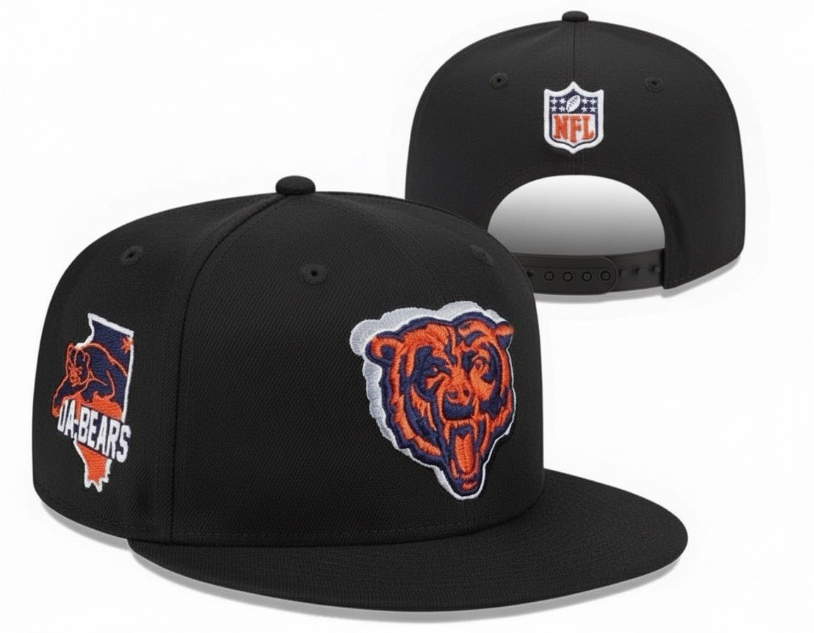 Chicago Bears Snapback Hat Navy Adjustable Fit Flat Bill Cap DA BEARS