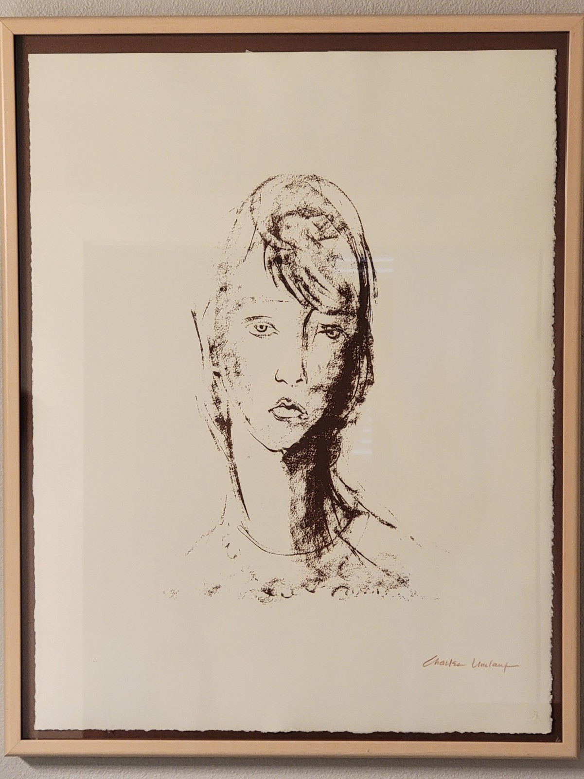 Vintage CHARLES UMLAUF (American, 1911–1994) Signed Framed Print w/Signed Book Vintage CHARLES UMLAUF (American, 1911–1994) Signed Framed Print w/Signed Book