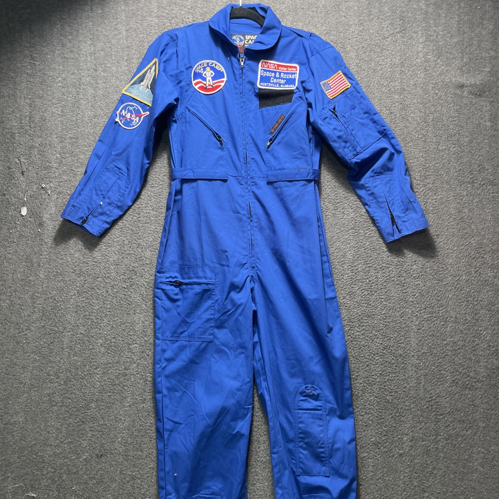 Vintage United States Space Camp Flight Suit Jumpsuit Blue NASA Rocket Youth 16