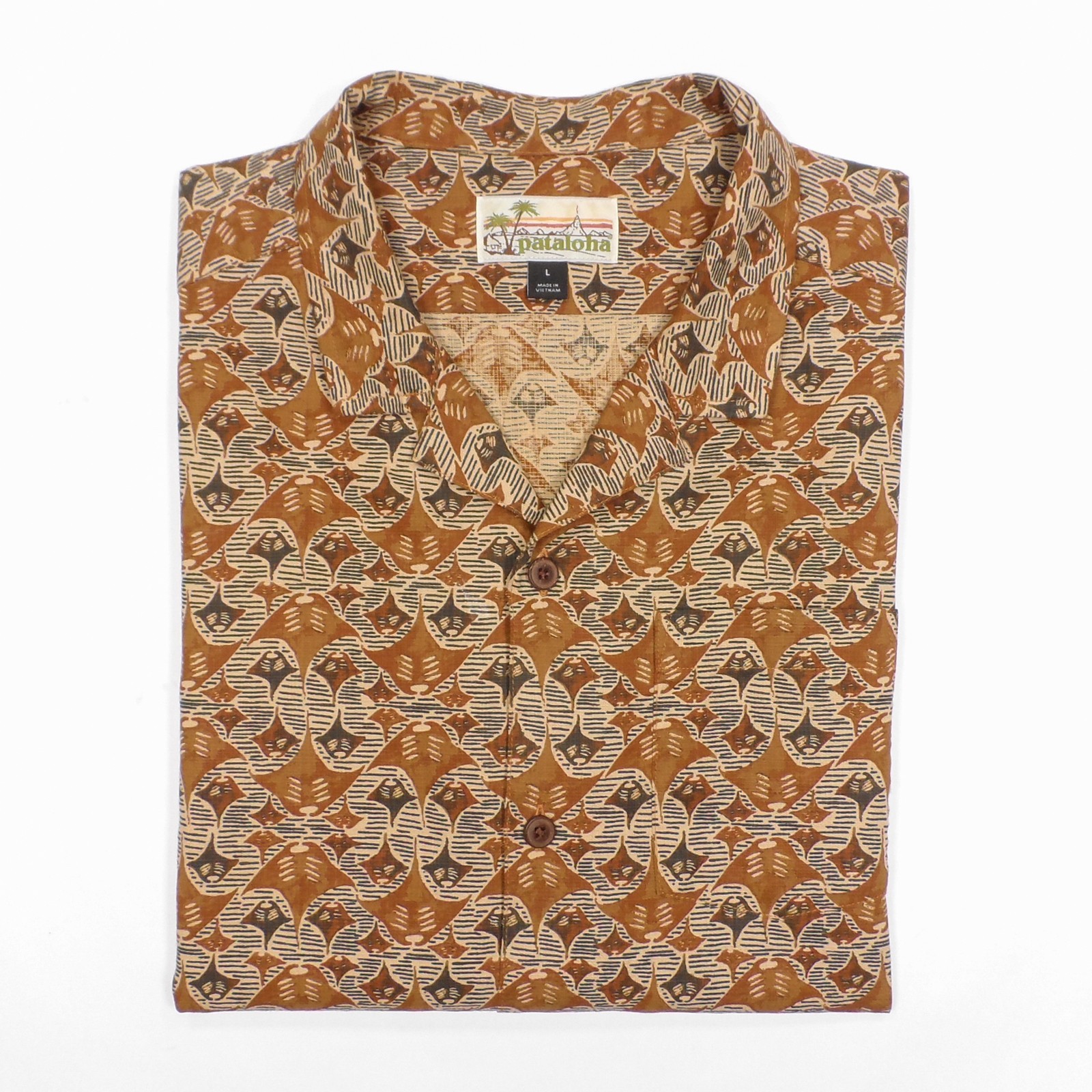 2022 Patagonia PATALOHA Manta Ray Printed Organic Cotton Casual Shirt - L Large