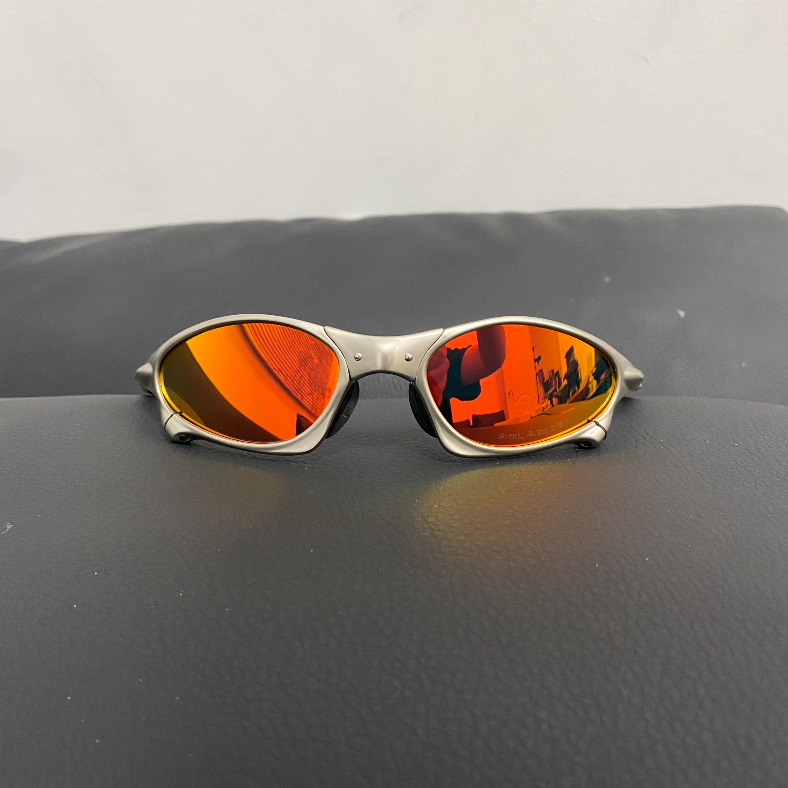 Oakley Penny X-Mental Polarized Sunglasses Ruby Lens Silver Frame Vintage Oakley Penny X-Mental Polarized Sunglasses Ruby Lens Silver Frame Vintage